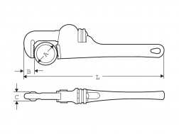  Rothenberger 350 mm-2” - алюмінієвий прямий трубний ключ 3